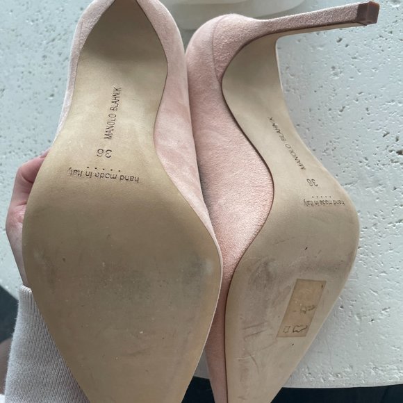 Manolo Blahnik Blush Nude Suede BB size 36 - Picture 2 of 2